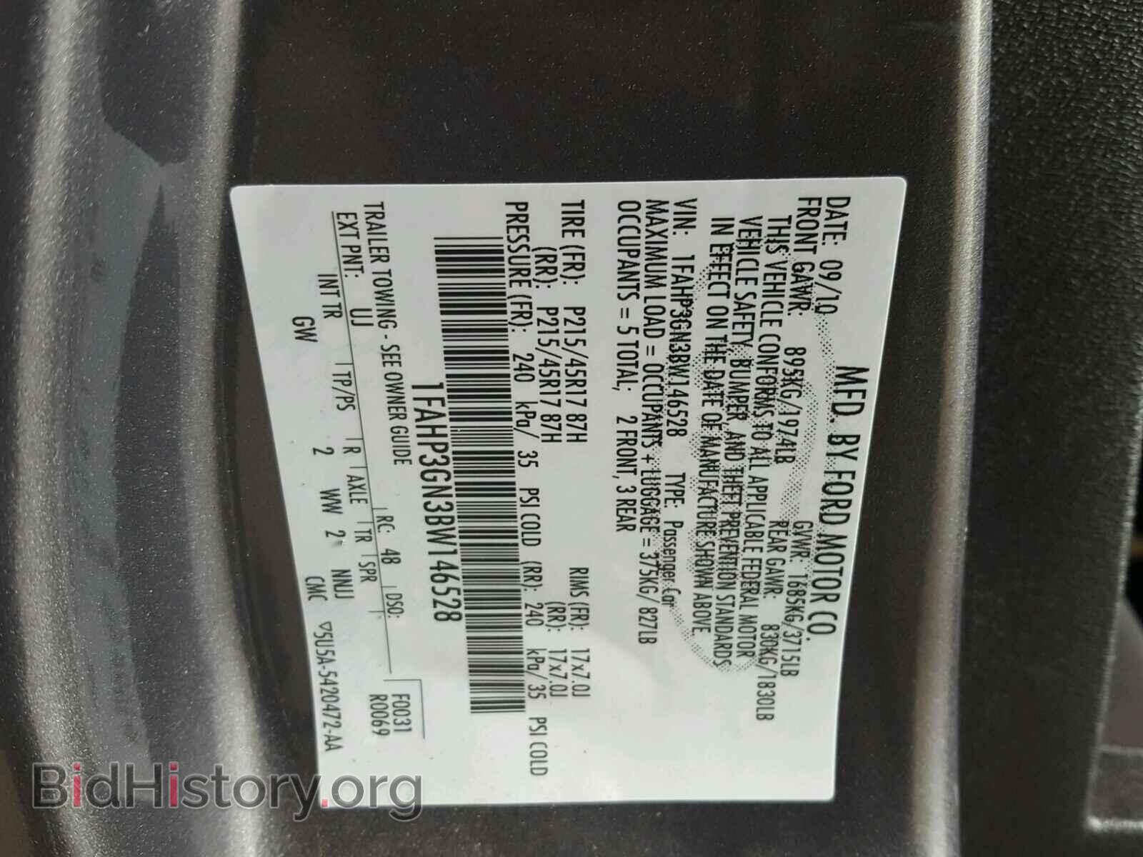 2011 FORD FOCUS - VIN: 1FAHP3GN3BW146528 - Фото 10