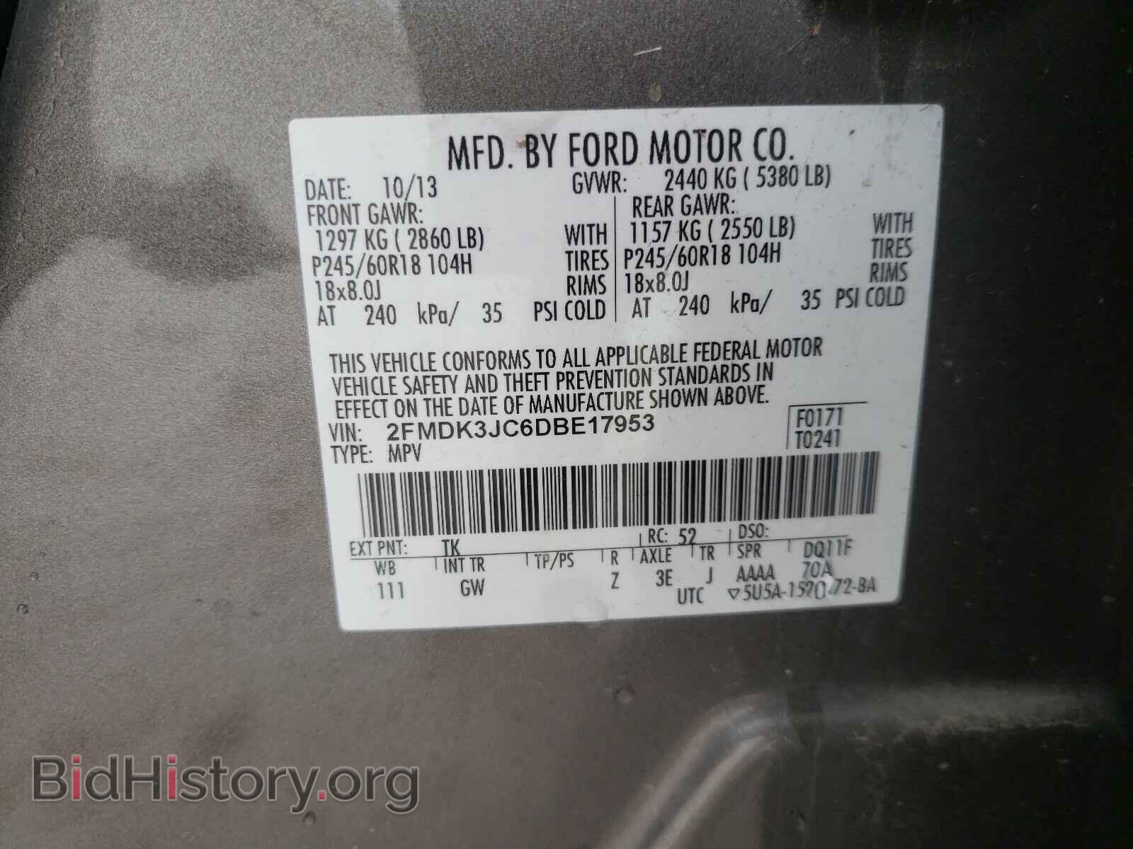 2013 FORD EDGE - VIN: 2FMDK3JC6DBE17953 - Photo 10