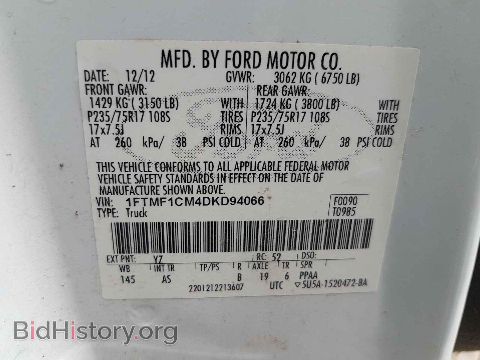 2013 FORD F150 - VIN: 1FTMF1CM4DKD94066 - Фото 10