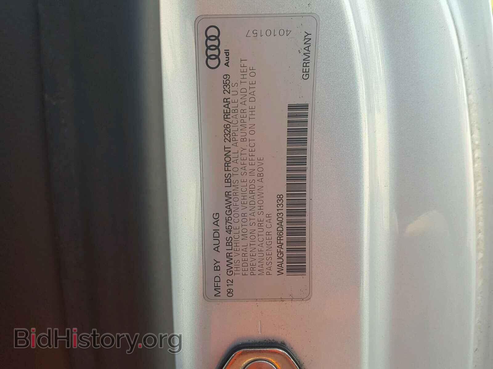 2013 AUDI A5 PREMIUM - VIN: WAUGFAFR6DA031338 - Фото 10