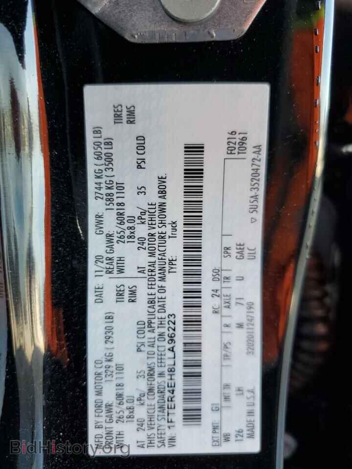 2020 FORD RANGER - VIN: 1FTER4EH8LLA96223 - Фото 12