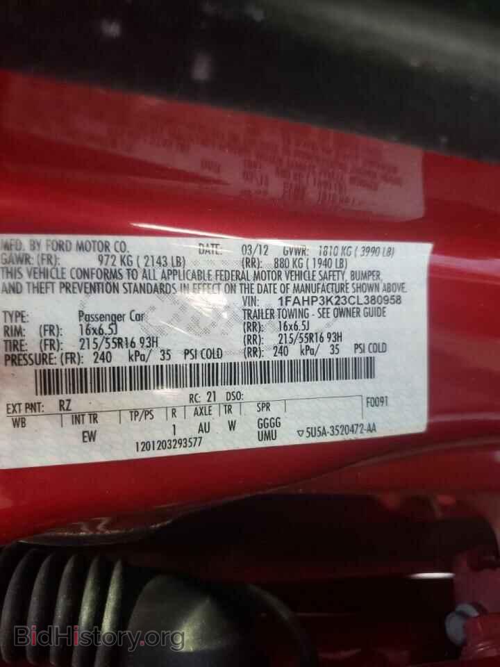 2012 FORD FOCUS - VIN: 1FAHP3K23CL380958 - Фото 10