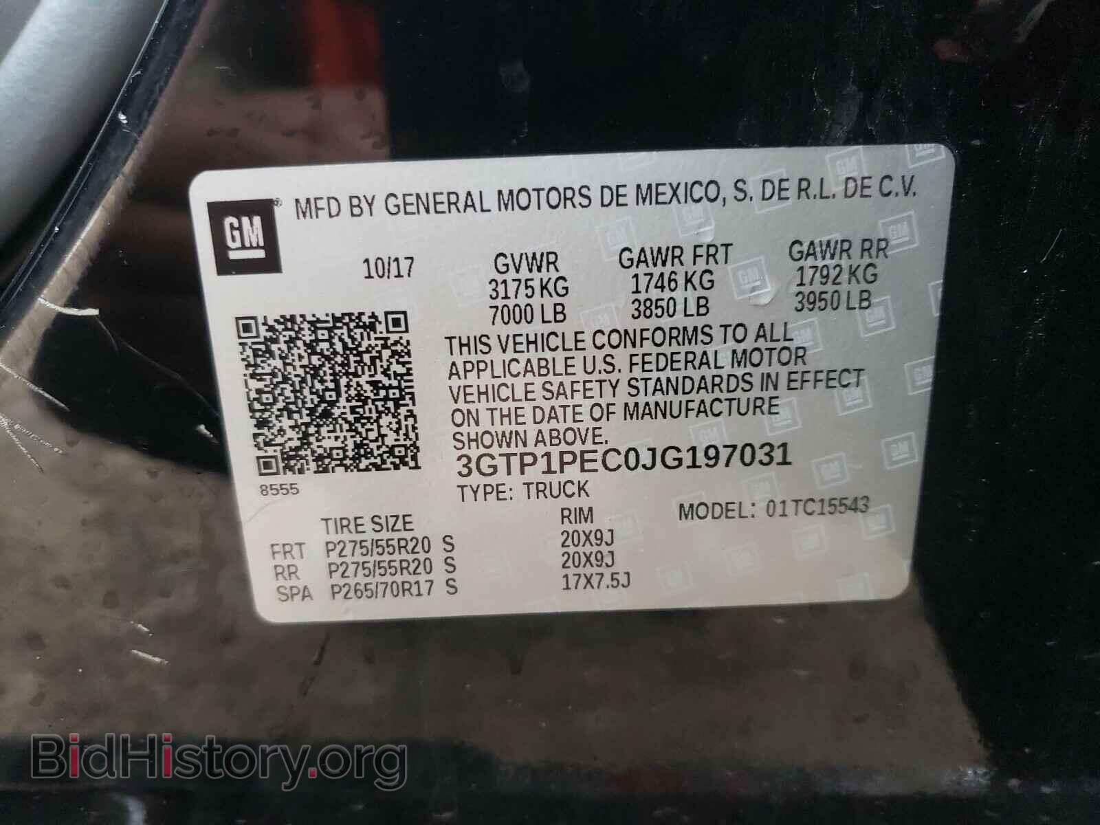 2018 GMC SIERRA - VIN: 3GTP1PEC0JG197031 - Фото 10