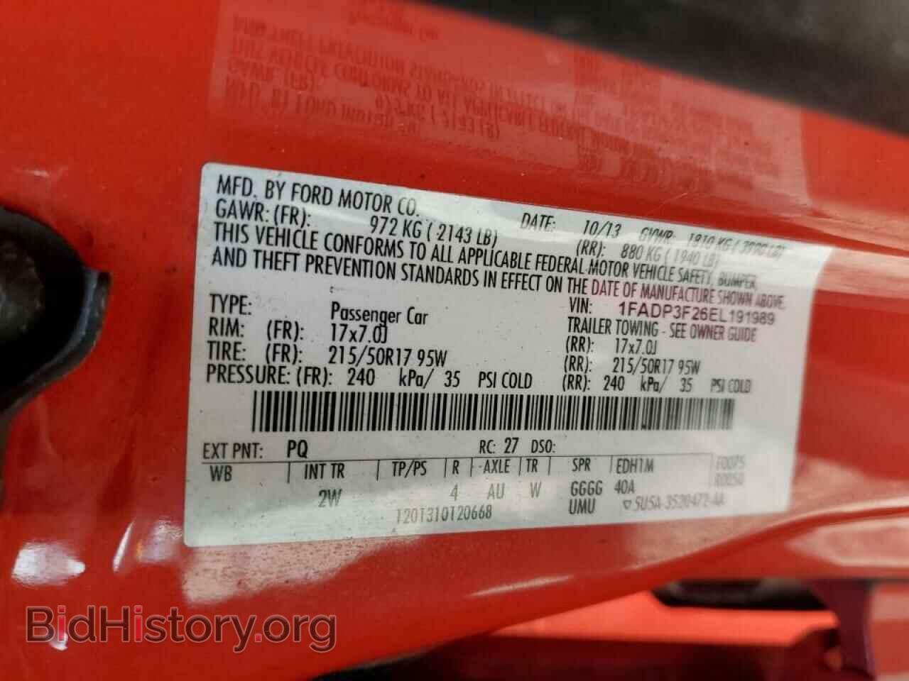 2014 FORD FOCUS - VIN: 1FADP3F26EL191989 - Фото 13
