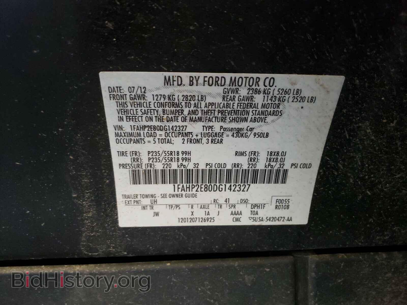 2013 FORD TAURUS - VIN: 1FAHP2E80DG142327 - Фото 10
