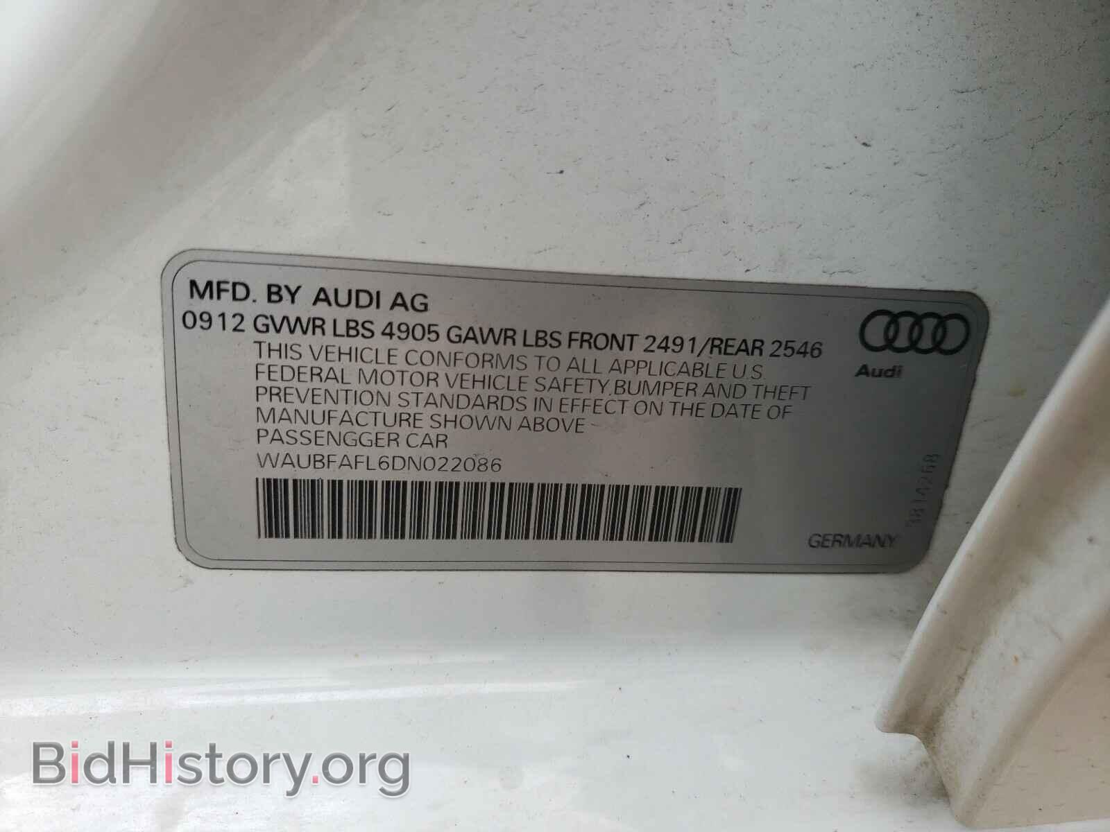 2013 AUDI A4 - VIN: WAUBFAFL6DN022086 - Фото 10