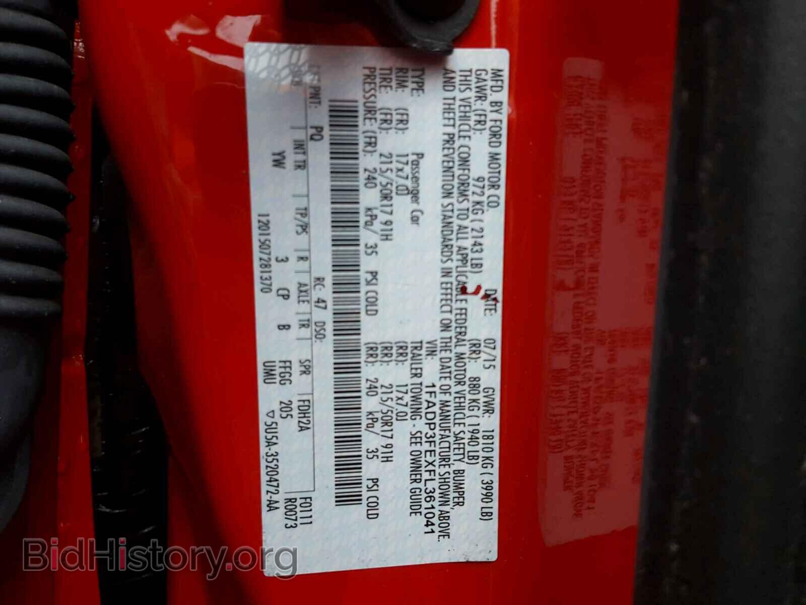 2015 FORD FOCUS - VIN: 1FADP3FEXFL361041 - Фото 10
