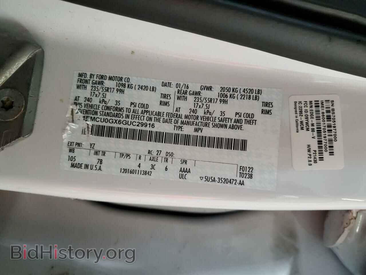 2016 FORD ESCAPE - VIN: 1FMCU0GX6GUC29916 - Фото 13