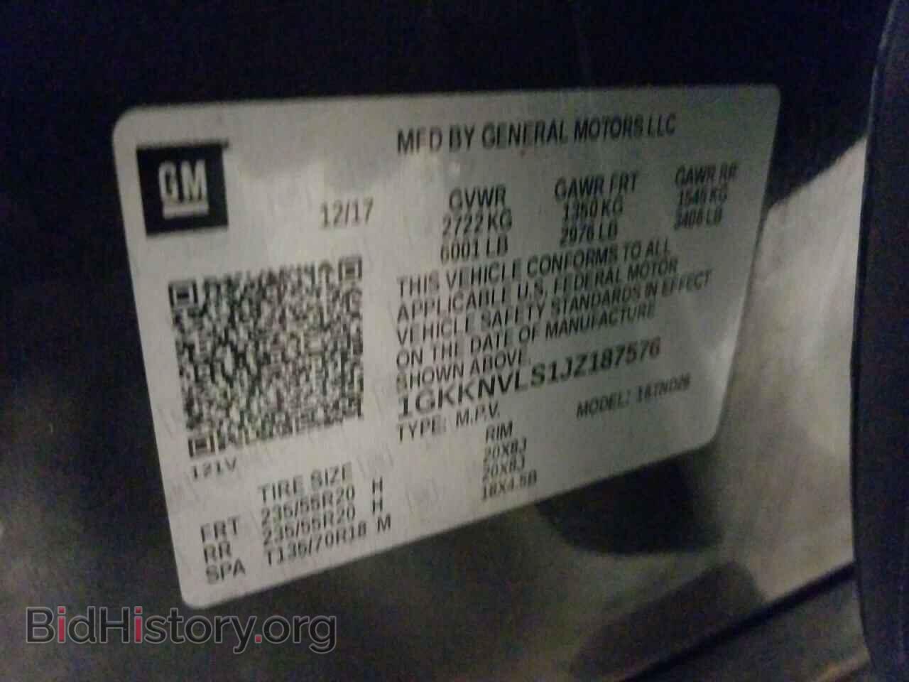 2018 GMC ACADIA - VIN: 1GKKNVLS1JZ187576 - Фото 10