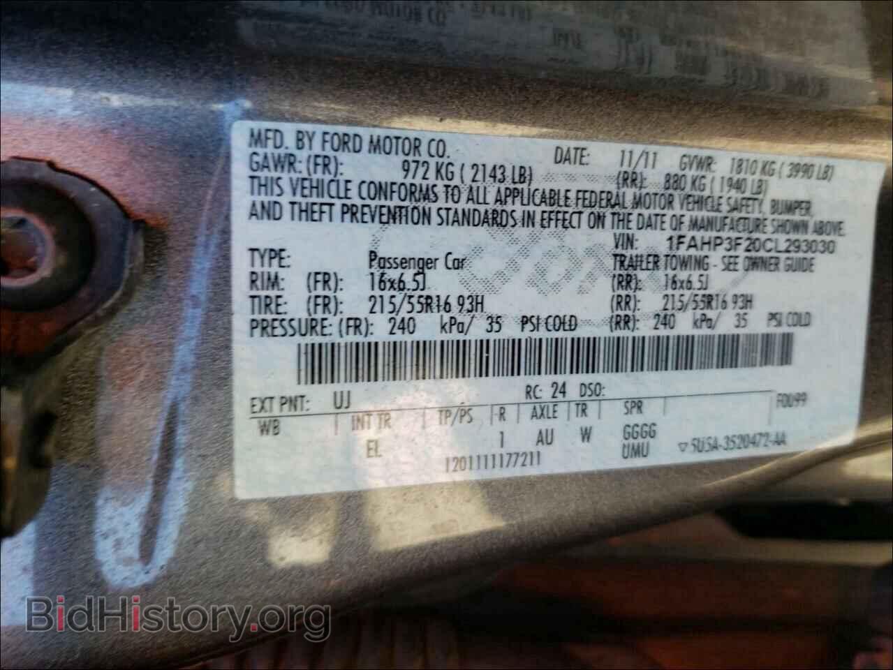 2012 FORD FOCUS - VIN: 1FAHP3F20CL293030 - Фото 10