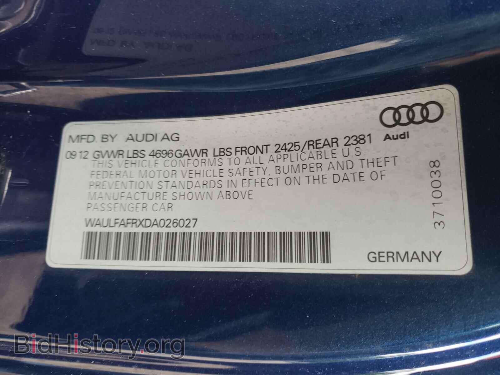 2013 AUDI A5 - VIN: WAULFAFRXDA026027 - Photo 10