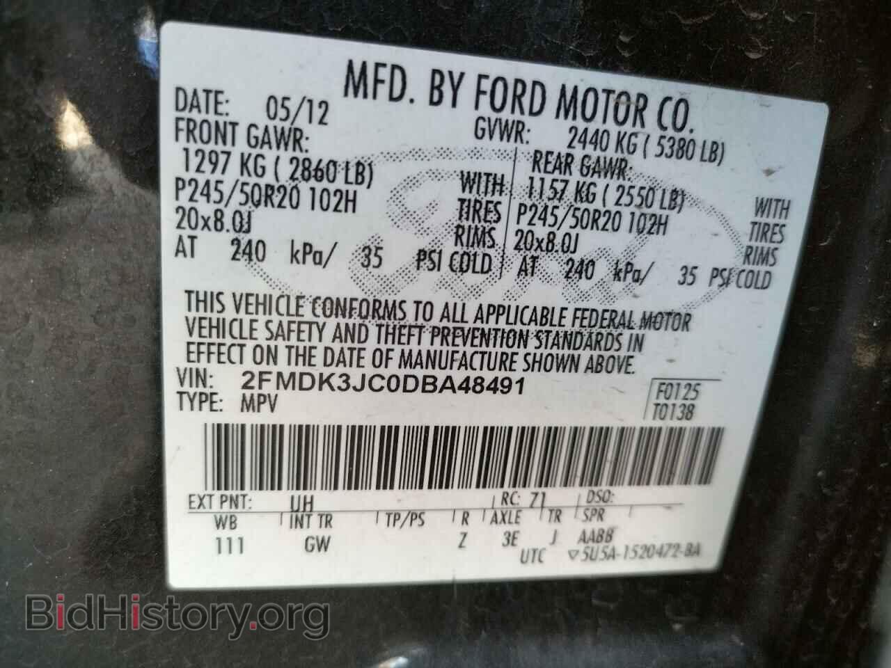 2013 FORD EDGE - VIN: 2FMDK3JC0DBA48491 - Photo 10