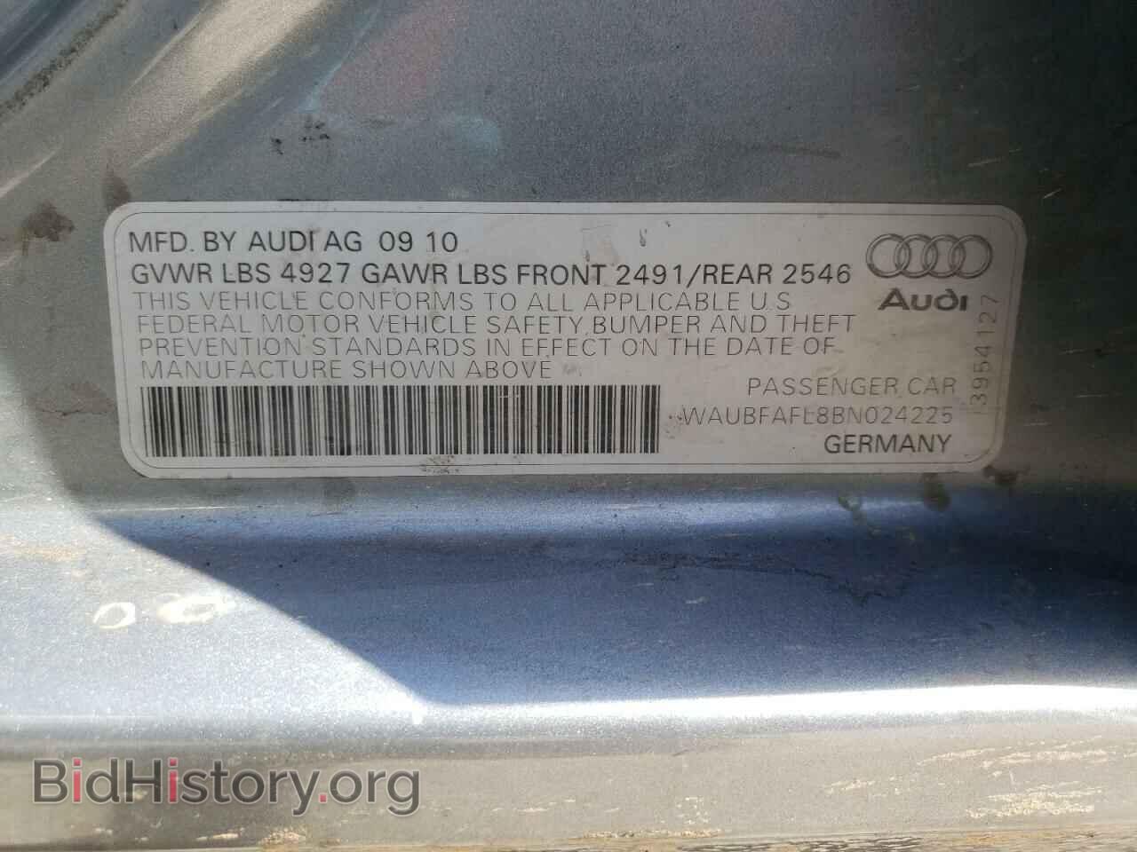 2011 AUDI A4 - VIN: WAUBFAFL8BN024225 - Фото 10