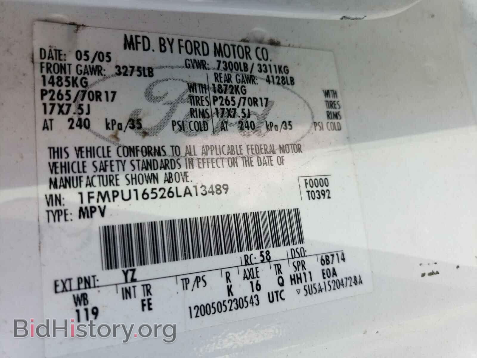2006 FORD EXPEDITION - VIN: 1FMPU16526LA13489 - Фото 10