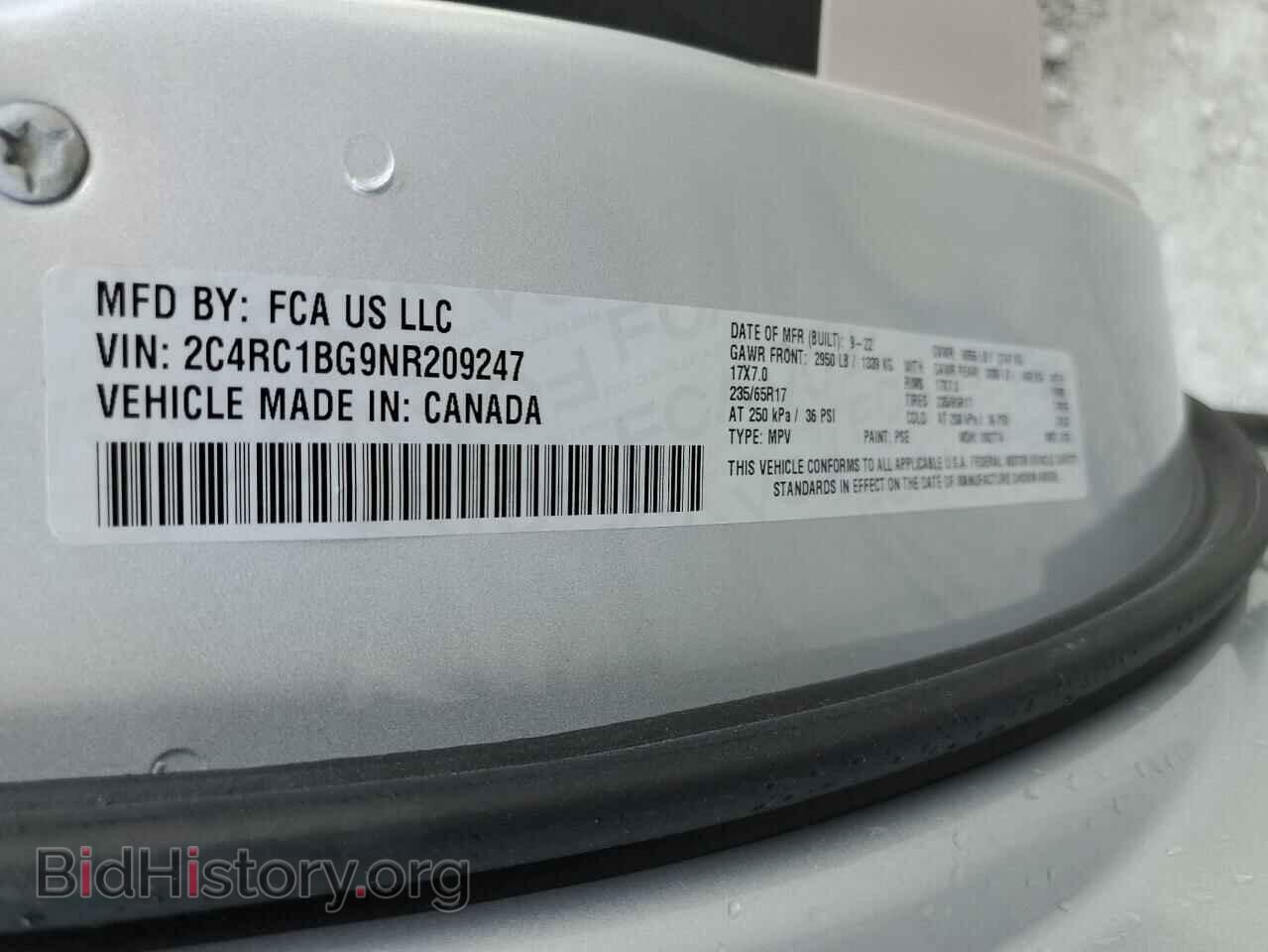 2022 CHRYSLER PACIFICA - VIN: 2C4RC1BG9NR209247 - Фото 13