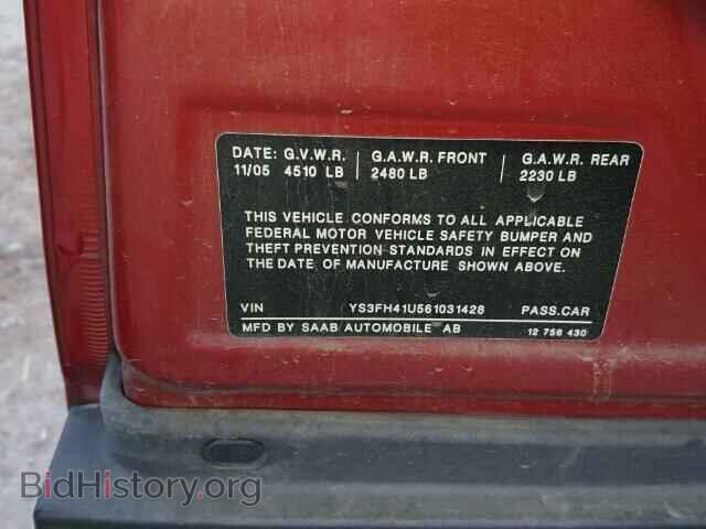 2006 SAAB 9 3 - VIN: YS3FH41U561031428 - Фото 10