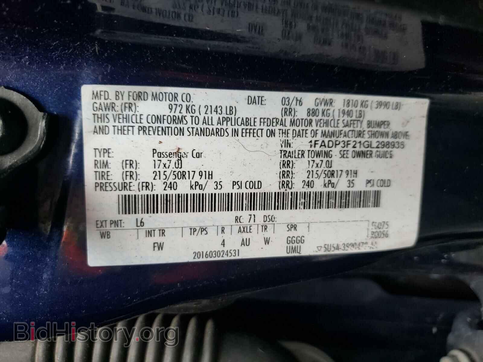 2016 FORD FOCUS - VIN: 1FADP3F21GL298936 - Photo 10