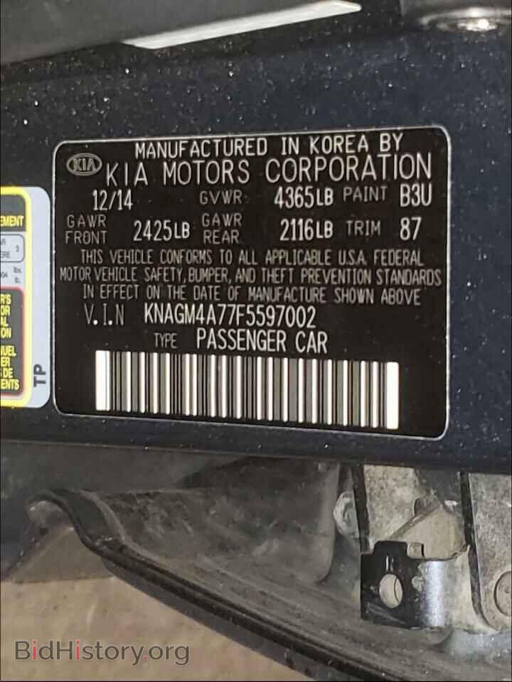 2015 KIA OPTIMA - VIN: KNAGM4A77F5597002 - Фото 10