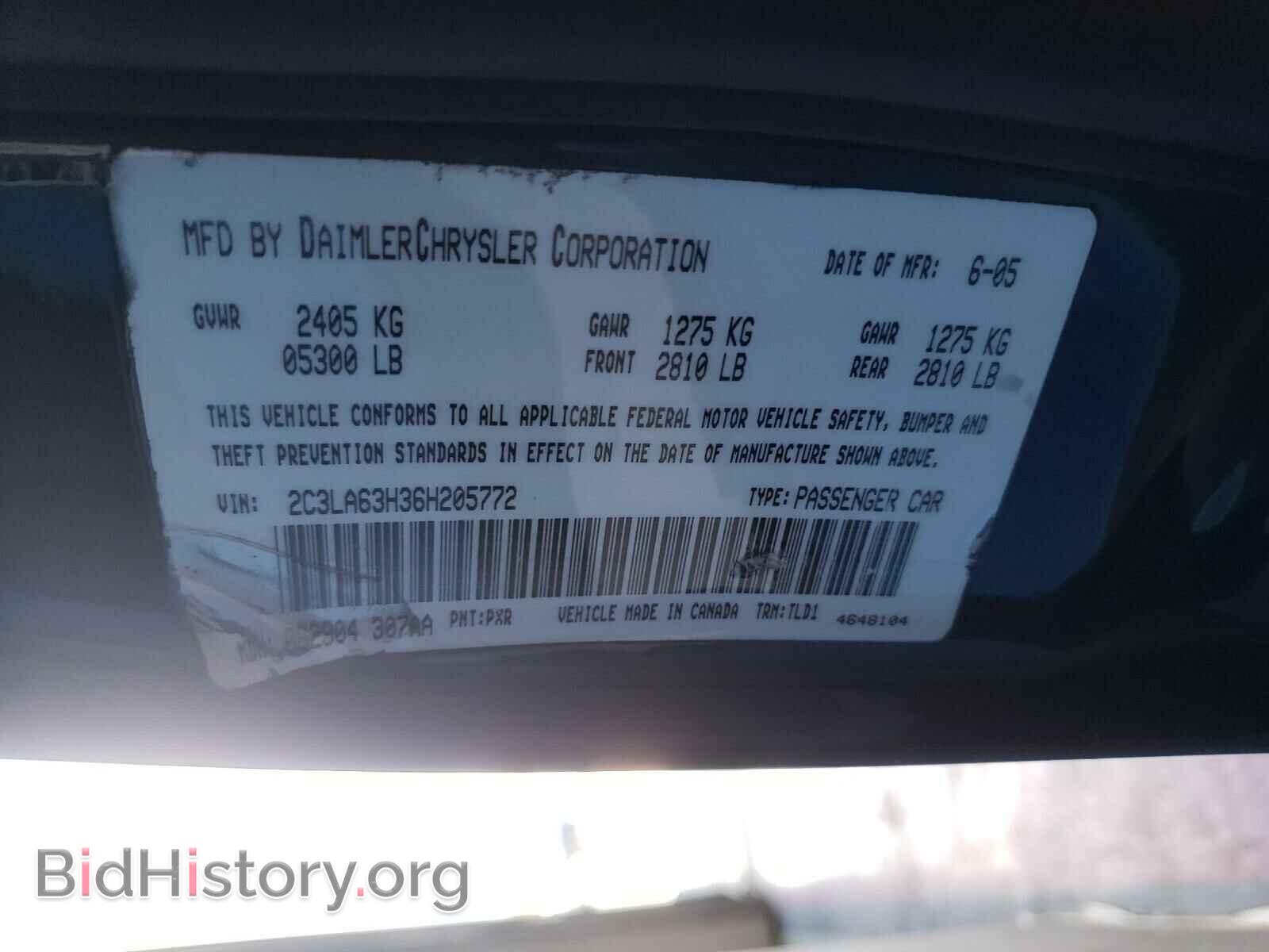 2006 CHRYSLER 300 - VIN: 2C3LA63H36H205772 - Фото 10