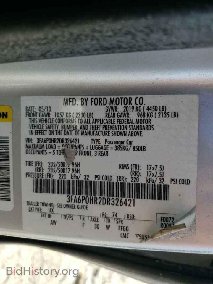 2013 FORD FUSION - VIN: 3FA6P0HR2DR326421 - Фото 10