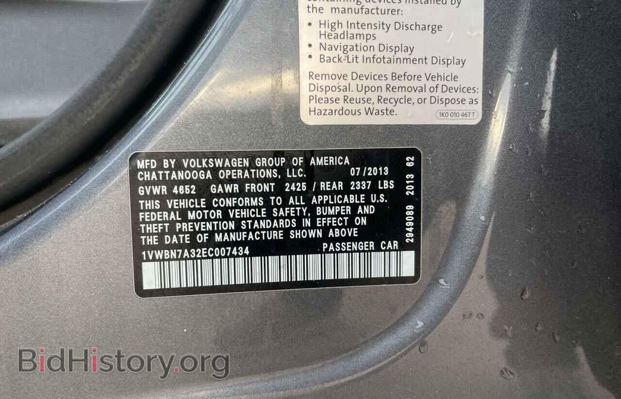2014 VOLKSWAGEN PASSAT - VIN: 1VWBN7A32EC007434 - Фото 10