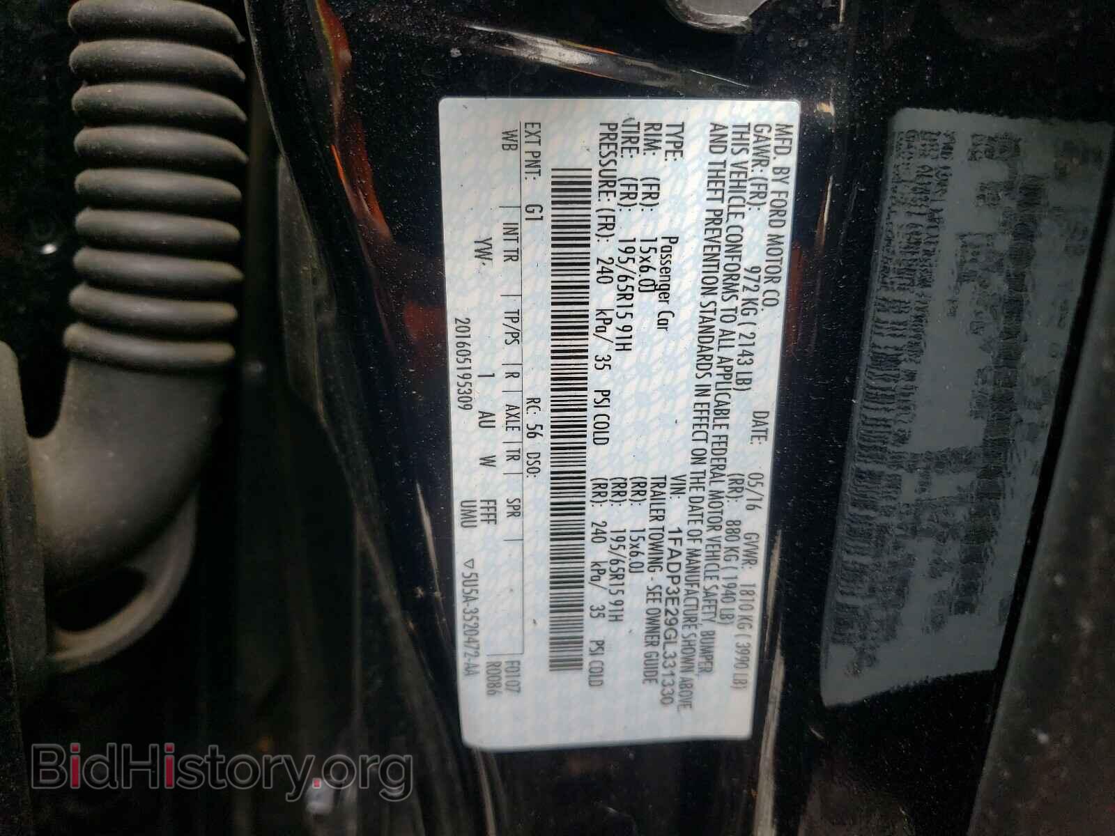 2016 FORD FOCUS - VIN: 1FADP3E29GL331330 - Фото 10