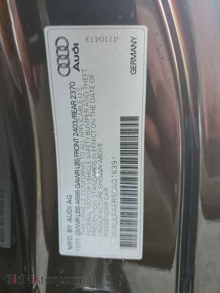 2012 AUDI A5 - VIN: WAULFAFR5CA016391 - Photo 12
