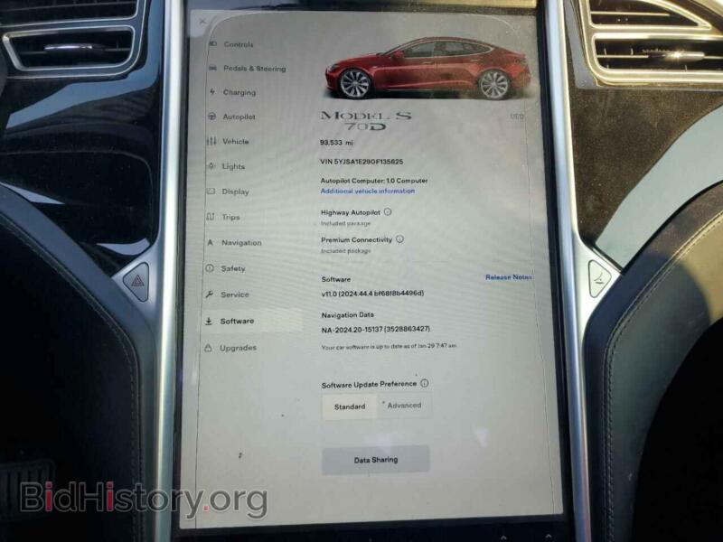 2016 Tesla MODEL S (VIN 5YJSA1E29GF135625) — фото 9 из 15