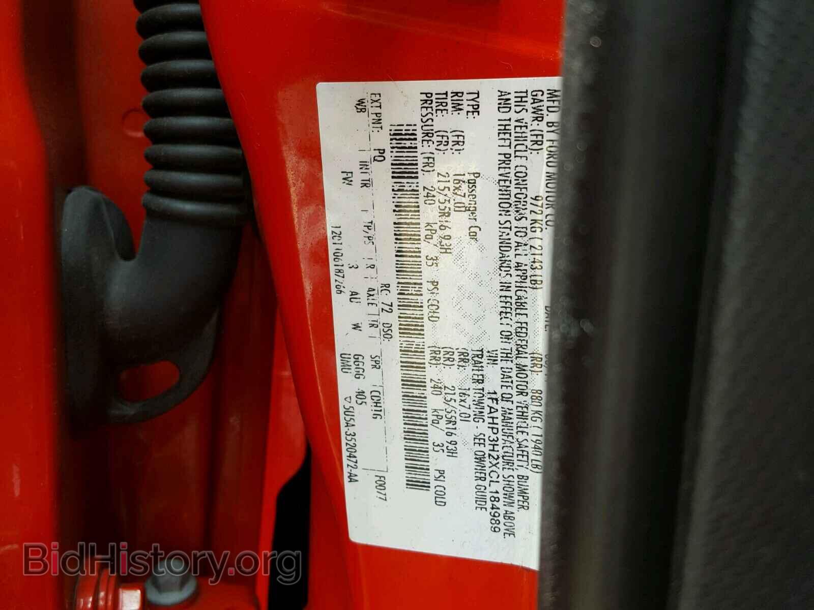 2012 Ford FOCUS (VIN 1FAHP3H2XCL184989) — photo 10 of 10