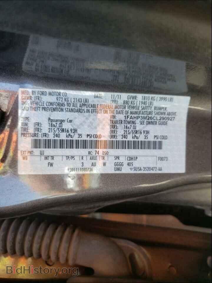 2012 FORD FOCUS - VIN: 1FAHP3M26CL290927 - Фото 10