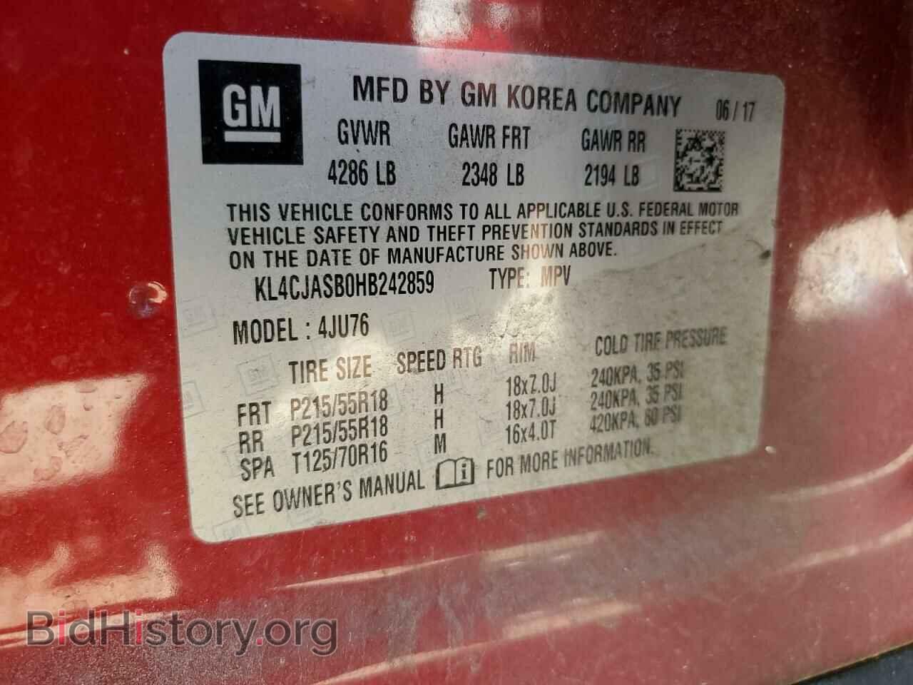 2017 BUICK ENCORE - VIN: KL4CJASB0HB242859 - Фото 12