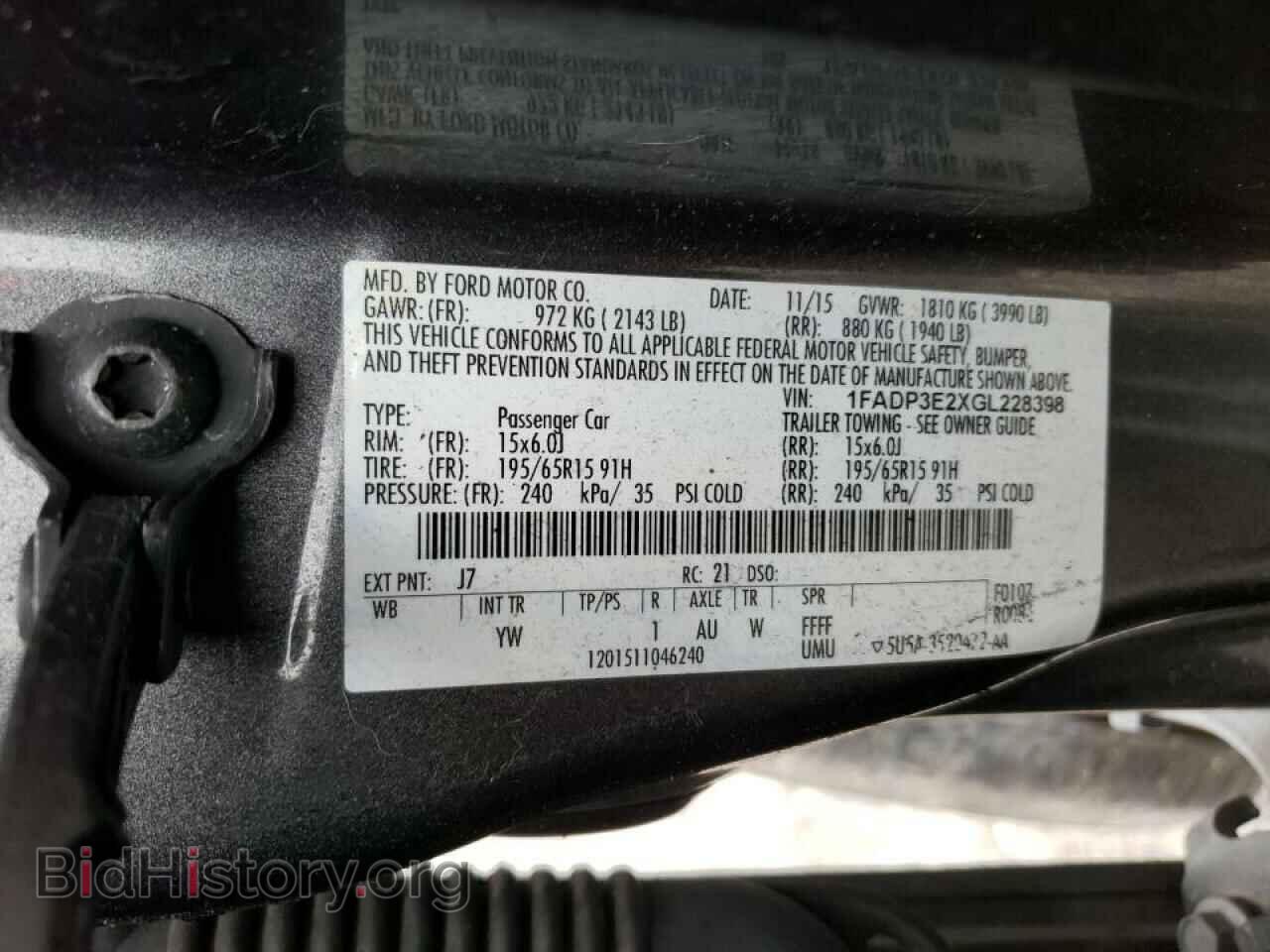 2016 FORD FOCUS - VIN: 1FADP3E2XGL228398 - Фото 10