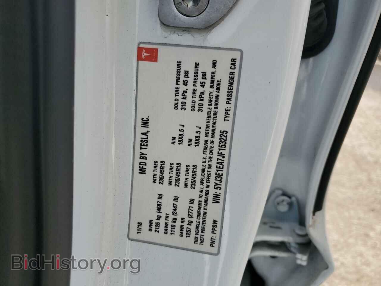 2018 TESLA MODEL 3 - VIN: 5YJ3E1EA7JF153225 - Фото 13