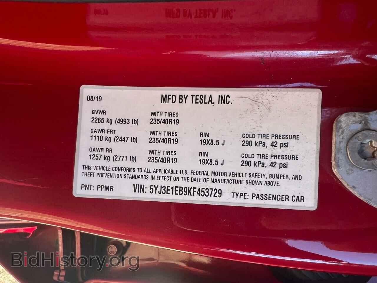 2019 TESLA MODEL 3 - VIN: 5YJ3E1EB9KF453729 - Photo 10