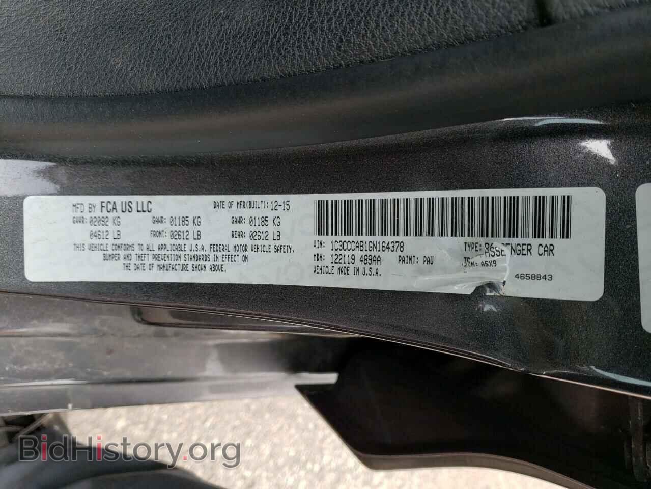 2016 CHRYSLER 200 - VIN: 1C3CCCAB1GN164378 - Фото 12