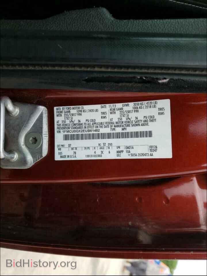 2014 FORD ESCAPE - VIN: 1FMCU0GX2EUB61482 - Фото 10