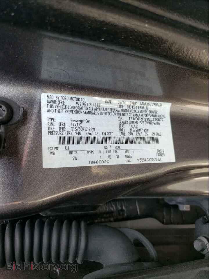 2014 FORD FOCUS - VIN: 1FADP3F21EL330877 - Фото 10