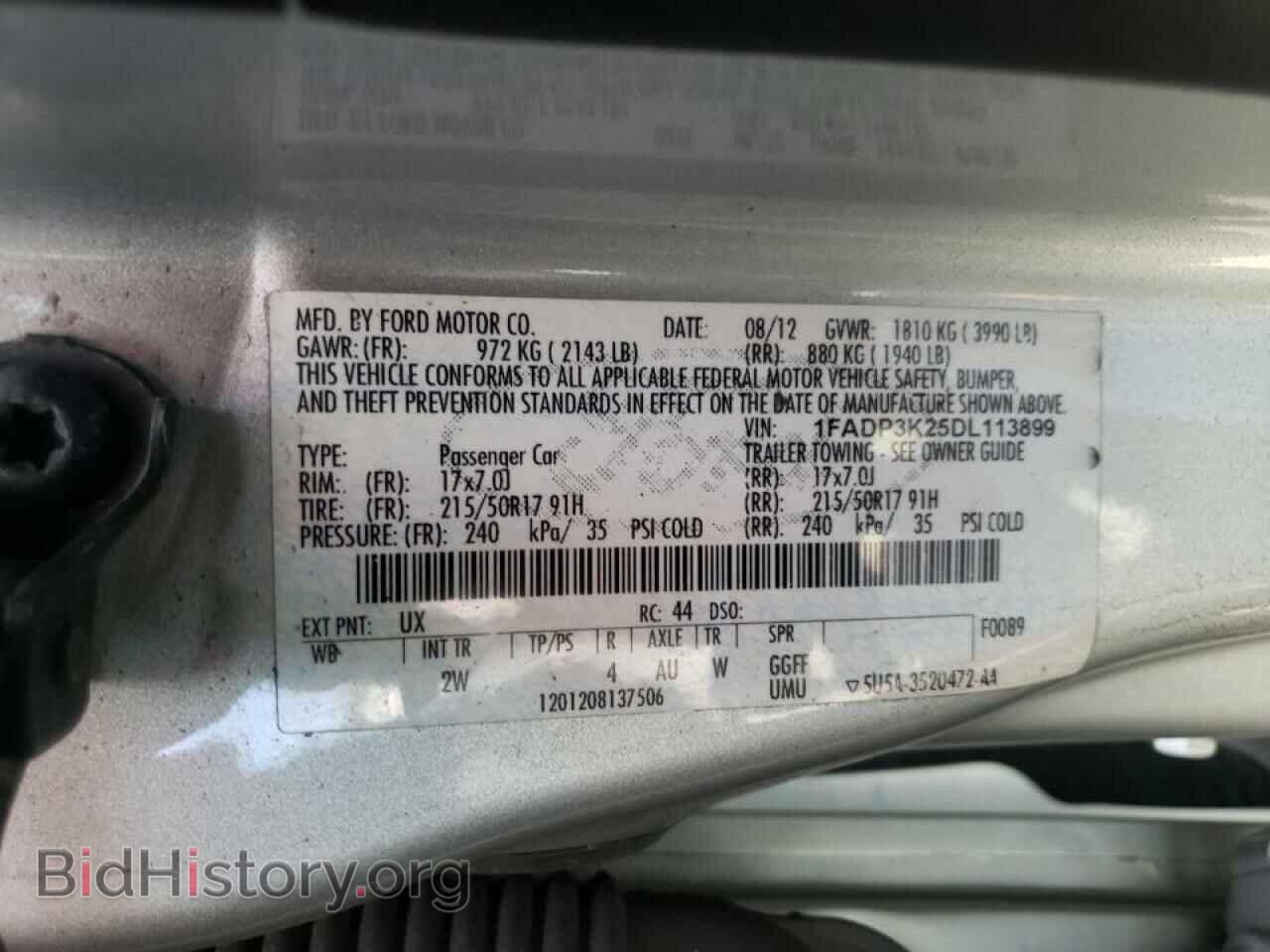 2013 FORD FOCUS - VIN: 1FADP3K25DL113899 - Фото 10