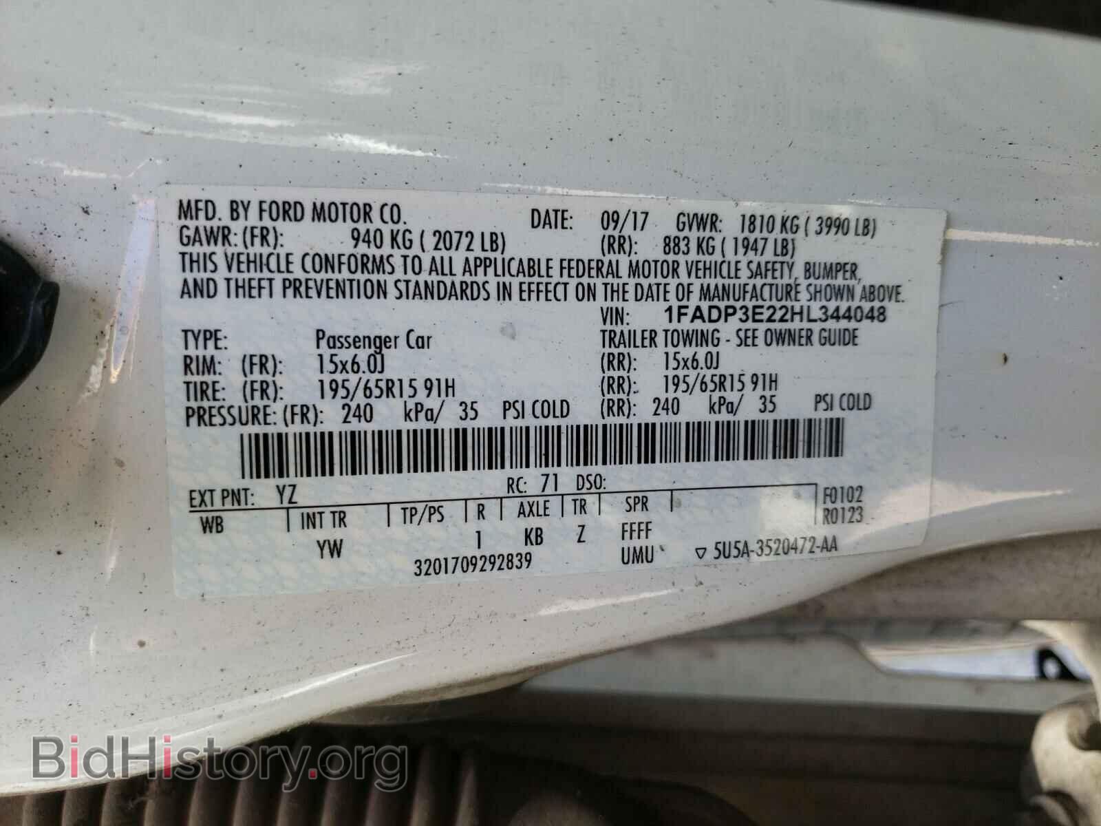 2017 FORD FOCUS - VIN: 1FADP3E22HL344048 - Фото 10