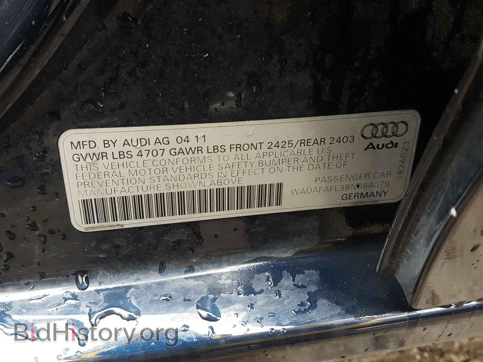 2011 AUDI A4 - VIN: WAUAFAFL3BN054079 - Фото 10