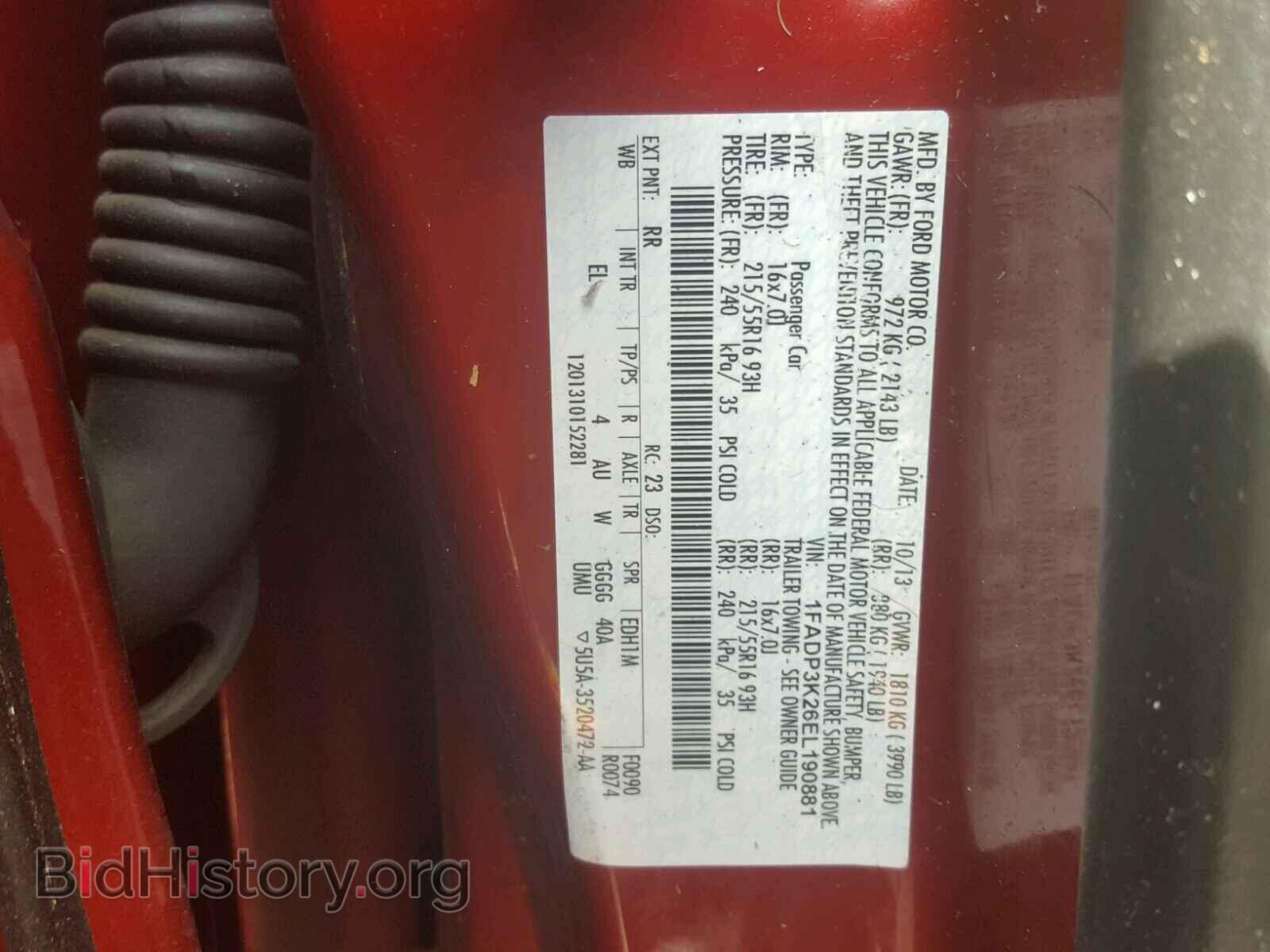 2014 FORD FOCUS SE - VIN: 1FADP3K26EL190881 - Фото 10