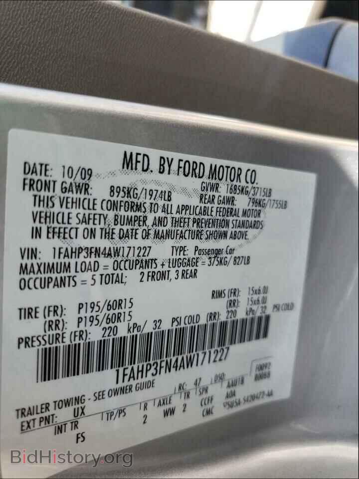 2010 FORD FOCUS - VIN: 1FAHP3FN4AW171227 - Фото 10