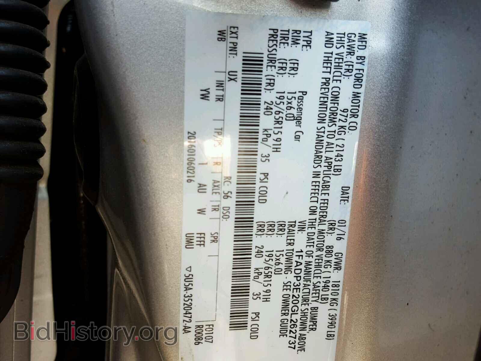 2016 FORD FOCUS - VIN: 1FADP3E20GL262737 - Photo 10