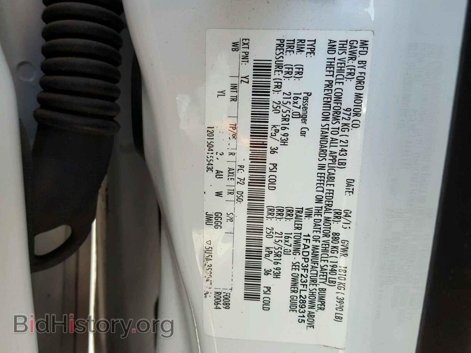 2015 FORD FOCUS - VIN: 1FADP3F23FL289315 - Фото 10