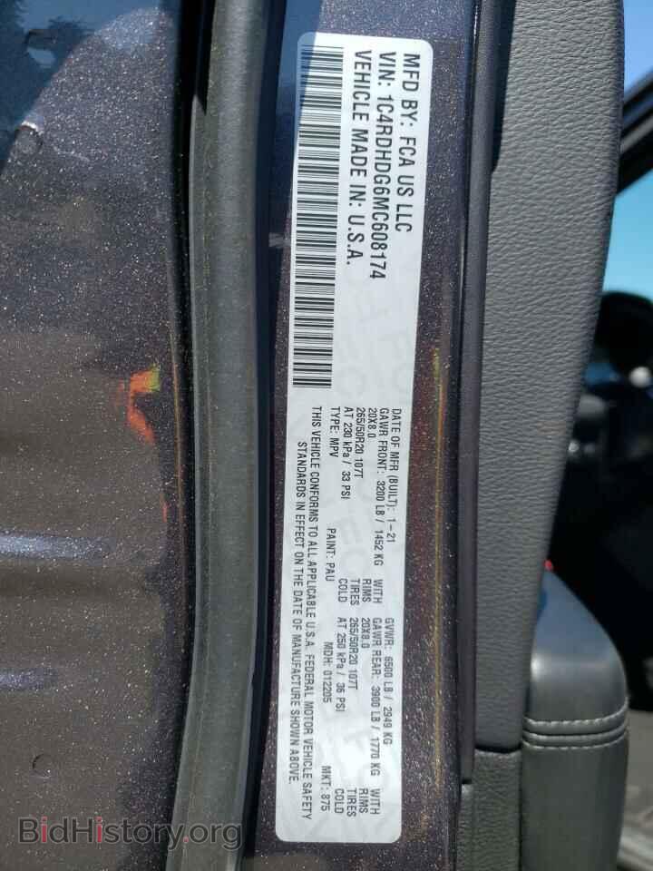 2021 DODGE DURANGO - VIN: 1C4RDHDG6MC608174 - Фото 10