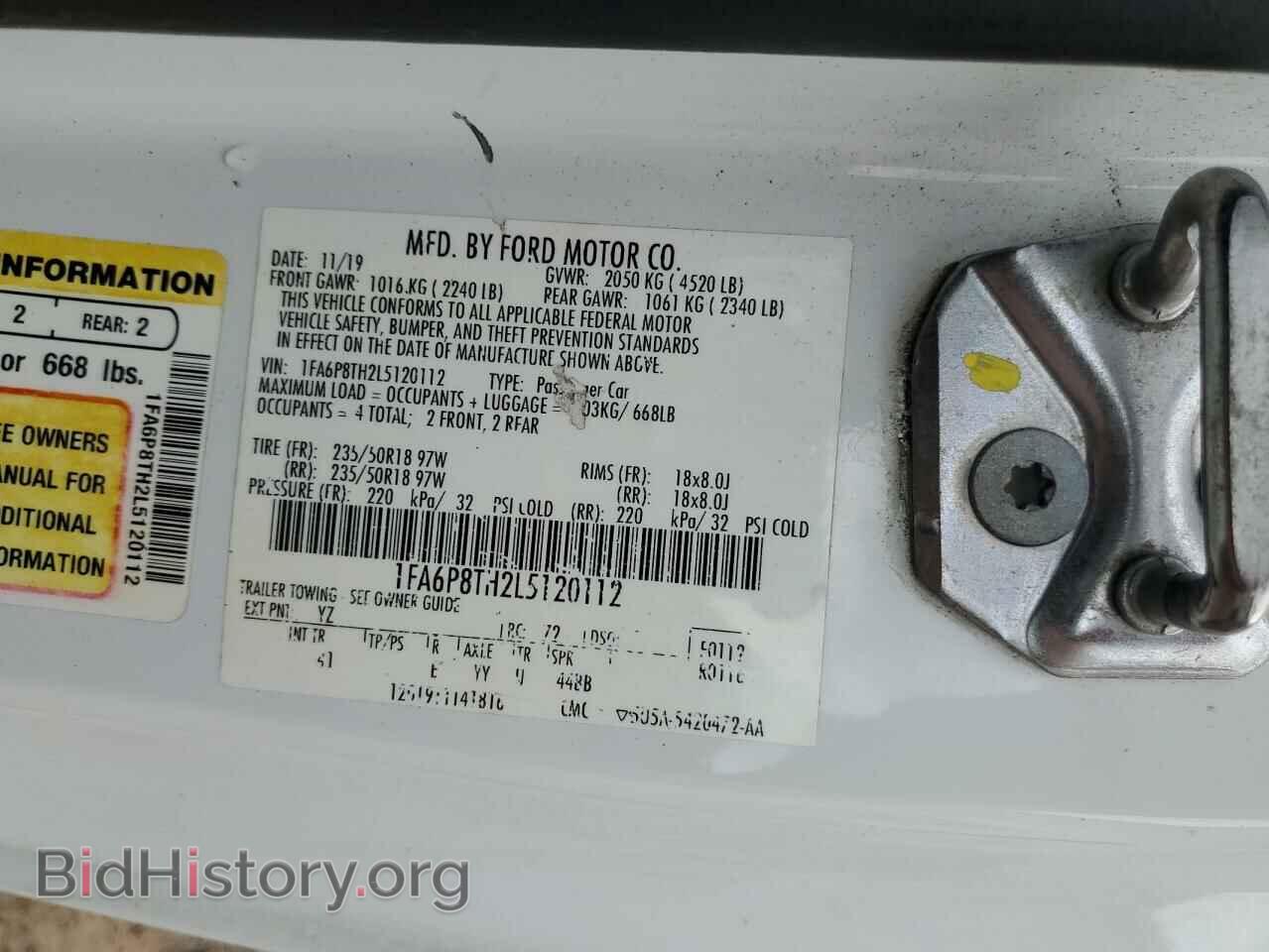 2020 FORD ALL Models - VIN: 1FA6P8TH2L5120112 - Фото 14