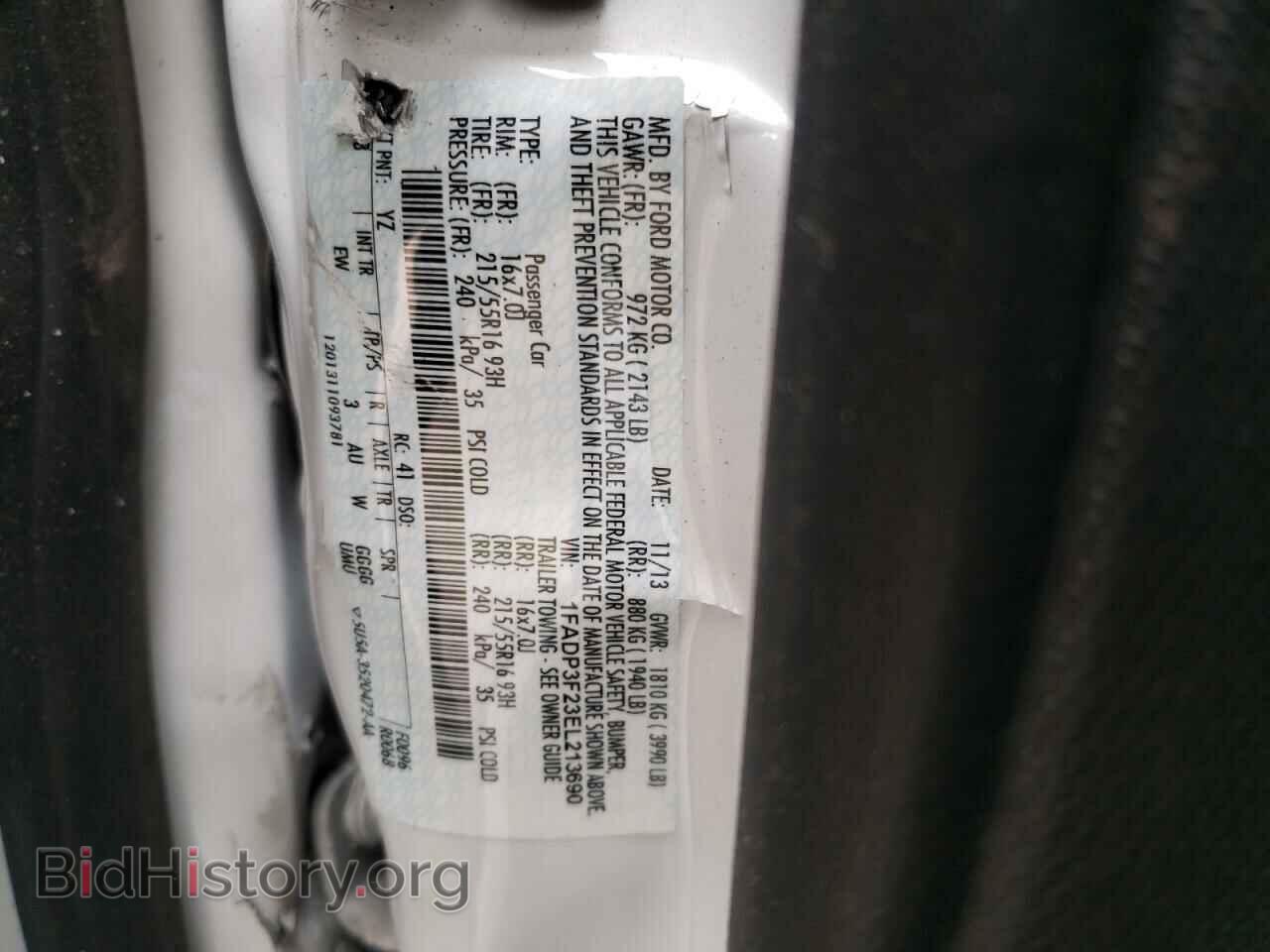 2014 FORD FOCUS - VIN: 1FADP3F23EL213690 - Фото 10