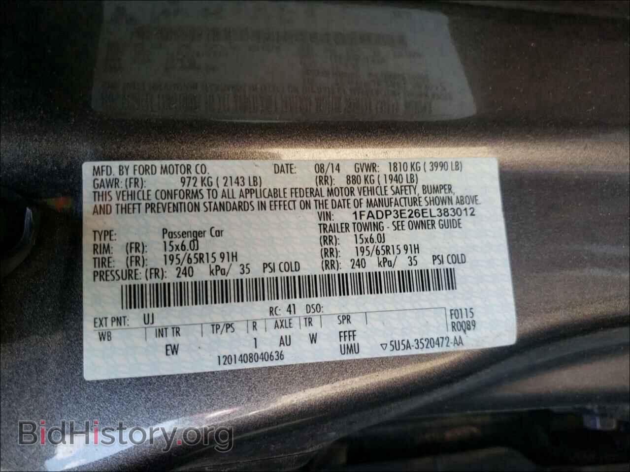 2014 FORD FOCUS - VIN: 1FADP3E26EL383012 - Фото 10
