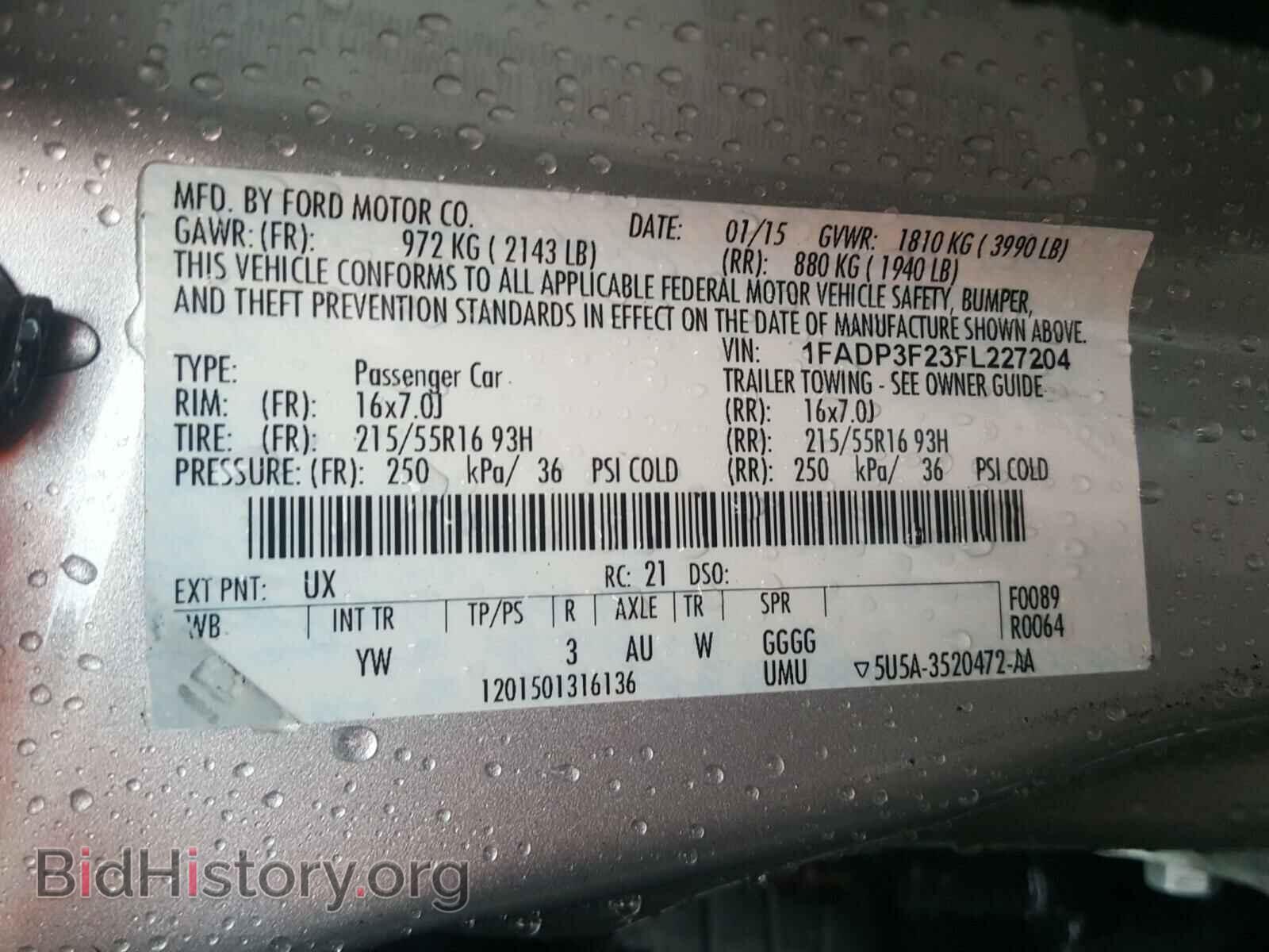 2015 FORD FOCUS - VIN: 1FADP3F23FL227204 - Фото 10