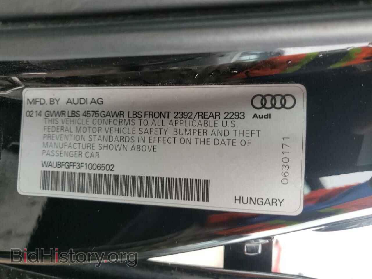 2015 AUDI S3 - VIN: WAUBFGFF3F1006502 - Фото 10